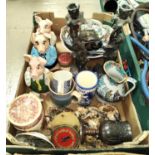3 Nat West pigs and selection of oriental and other ceramics