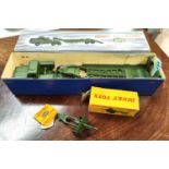 Originally boxed Dinky toys:-  V660 Tank Transporter and 686 25-pound Field Gun.