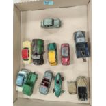 A selection of vintage loose Dinky and other diecast vehicles