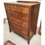 An Arts and Crafts period 2 piece bedroom suite comprising kneehole dressing table, stool and 4