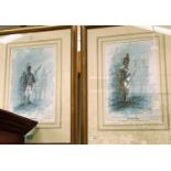 After Ben Maile: 'The Riflemen' a pair of pencil signed limited edition prints 93/100, 36x23cm