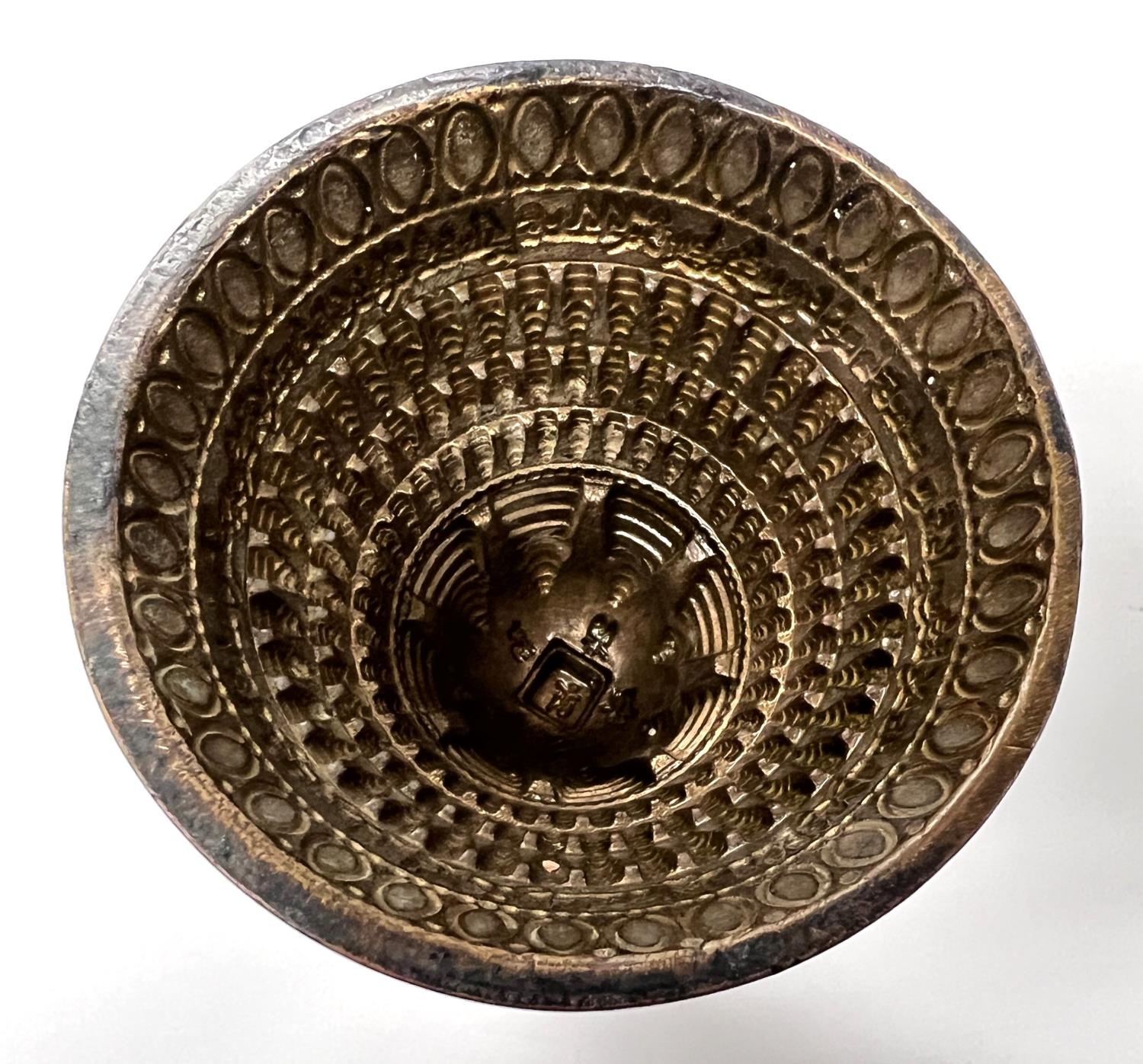 A bronze Tibetan stupa conical mould with interior decoration - Image 2 of 7