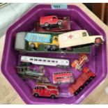 A selection of vintage loose Lesney, Dinky diecast vehicles