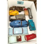 A Schuco 3000 tinplate car, other loose vintage Lesney, Dinky diecast vehicles