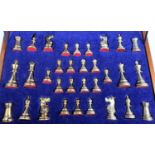 A hallmarked silver and silver gilt Chess Set in a fitted wooded case, Birmingham 1974, Swatkins