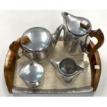 A Picquot 4 piece tea set with tray