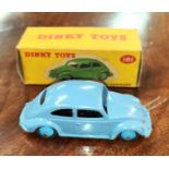 An originally boxed Dinky:- 181 Blue VW Beetle.