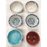 A selection of Chinese and other oriental bowls various colours and glazes, sizes and forms (bearing