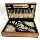 A Viner's canteen of silver plated cutlery, 8 setting, in fitted mahogany table cabinet