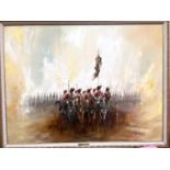 Ben Maile: A very large and impressive atmospheric Napoleonic period military oil on canvas, Royal