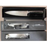 3 DAMASCUS Chef's knives, new, 25cm, 28.5cm and 29.5cm blades