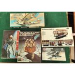 A vintage Revell model kit Astronaut in Space in original box, a Revell Tranquillity base model
