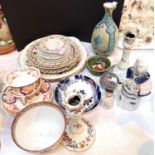 A Moorcroft dish, Iris pattern; a selection of decorative china; etc.