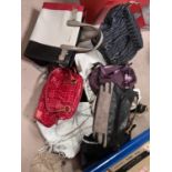 A collection of various women's bags, Kurt Geiger etc., a selection of earrings.