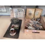 A Tissue picture plated and other cutlery etc