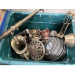 A selection of brassware including jugs and other metalware etc