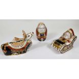 Royal Crown Derby Paperweights: Father Christmas in sleigh MMI, 'Reindeer', Standing Father