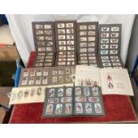 Cigarette cards in 7 albums 1920's & 30's. Lots of complete sets plus many part sets, some missing.