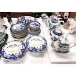 A large selection of Booth's Real Old Willow teaware: teapot; etc.; other blue & white ware