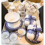 A Victorian blue and white tea service, a selection of decorative and other tea ware etc