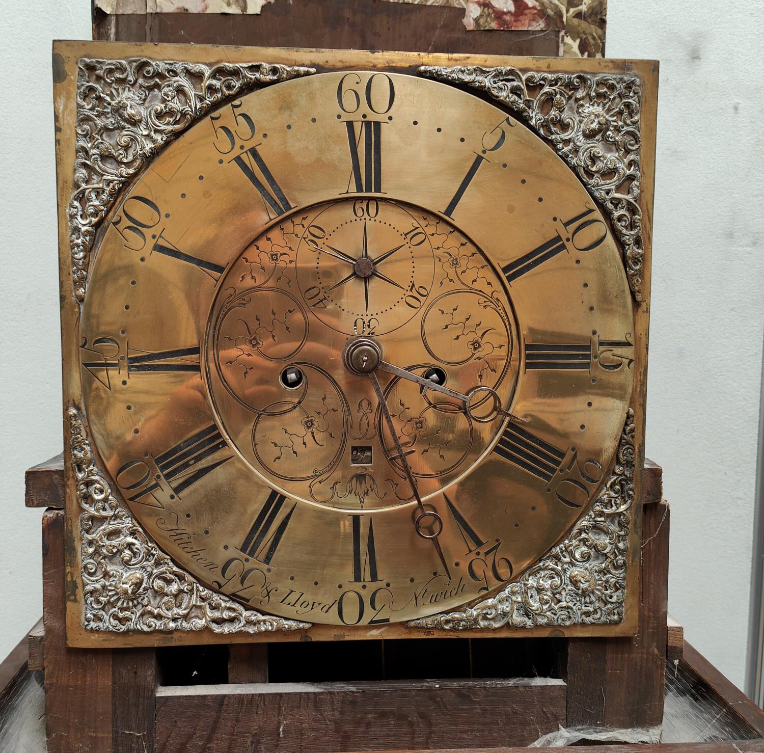 A mid 18th century long clock in crossbanded oak case, by Kitchen & Lloyd, Nantwich - Image 3 of 4