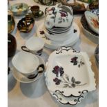 A Royal Albert Masquerade part tea set (approx. 24 pieces); a pair of Noritake squat vases; a pair