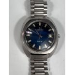 A 1970's CERTINA automatic wristwatch with blue dial DS-2 with baton markers, date aperture,