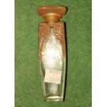 A French Art Deco Art Glass scent bottle in the manor of Lalique, height 11.5cm