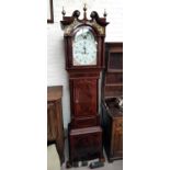 A late 18th century mahogany long case clock by Jno Walker, Liverpool with inlaid decoration, the