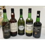 Five bottles of mixed sherry