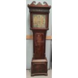 A mid 18th century long clock in crossbanded oak case, by Kitchen & Lloyd, Nantwich