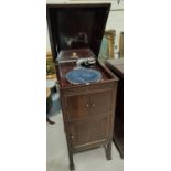 An Academy windup gramophone in mahogany floor standing case