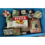 A large collection of vintage advertising tins etc