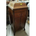 A 1920's floor standing mahogany windup gramophone cabinet