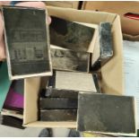 Six boxes of photographic negatives on glass:  Barnet Orthochromatic Plate