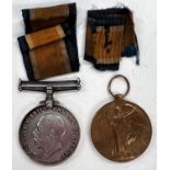 A WWI pair of medals to 143394 A Cpl A Harris Labour Corps