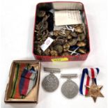 WWII:  medals; badges and buttons