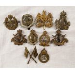 A selection of military cap badges