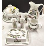 9 pieces of Portmeirion "Botanical" pottery including covered tureen, butter dish, large jug etc;