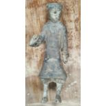 A HAN Dynasty terracotta figure (a.f.) 46cm.