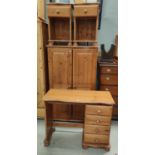 A modern pine 4 piece bedroom suite comprising gents' double door wardrobe, dressing tale, stool and