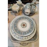 A part Wedgwood Florentine tea service (plates have seen heavy use, cups and saucers ok) and a