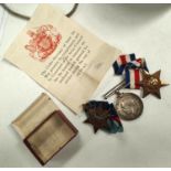 WWI silver war medal to 15701 Gnr T E Barker R.A.; 2 WWII stars