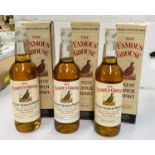 Three 70cl bottles of Famous Grouse whiskey