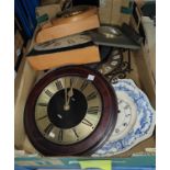 2 1930's "Napoleon hut" striking mantle clocks and a collection of wall clocks