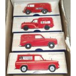 A set of 4 CORGI/HORNBY red livery Post Office mail van models, boxed.