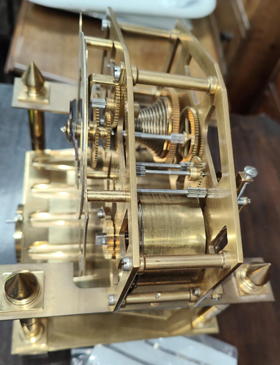 An early 20th century Brass Congreve clock with rolling ball Fusee movement of small proportions - Image 2 of 2