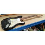 FENDER Squire Stratocaster with black body and white scratch plate