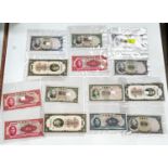 China:  a collection of 14 banknotes dated between 1930 and 1940