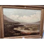 A Victorian seascape oil on canvas in a gilt frame, signed indistinctly bottom right, 50 x 67cm.